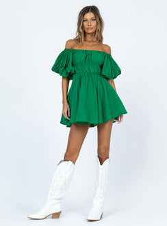 product Princess Polly Asymmetric Neckline  Halton Mini Dress Green