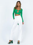 front view of model wearing Princess Polly Maiah Pants White 