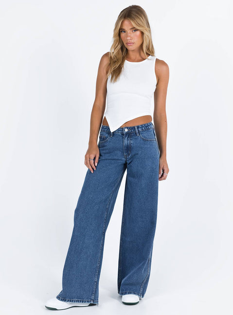 product Princess Polly High Waisted  Ramos Low Rise Jeans Denim