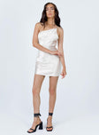 Princess Polly  Ali Draped Asymmetric Mini Dress Champagne