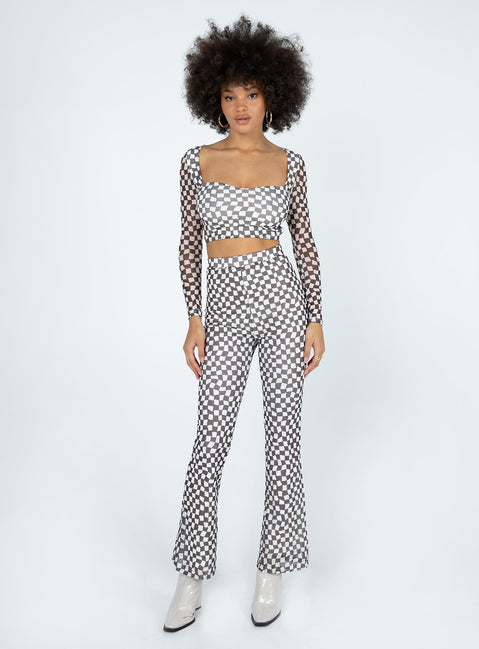 Gia Set Brown / White