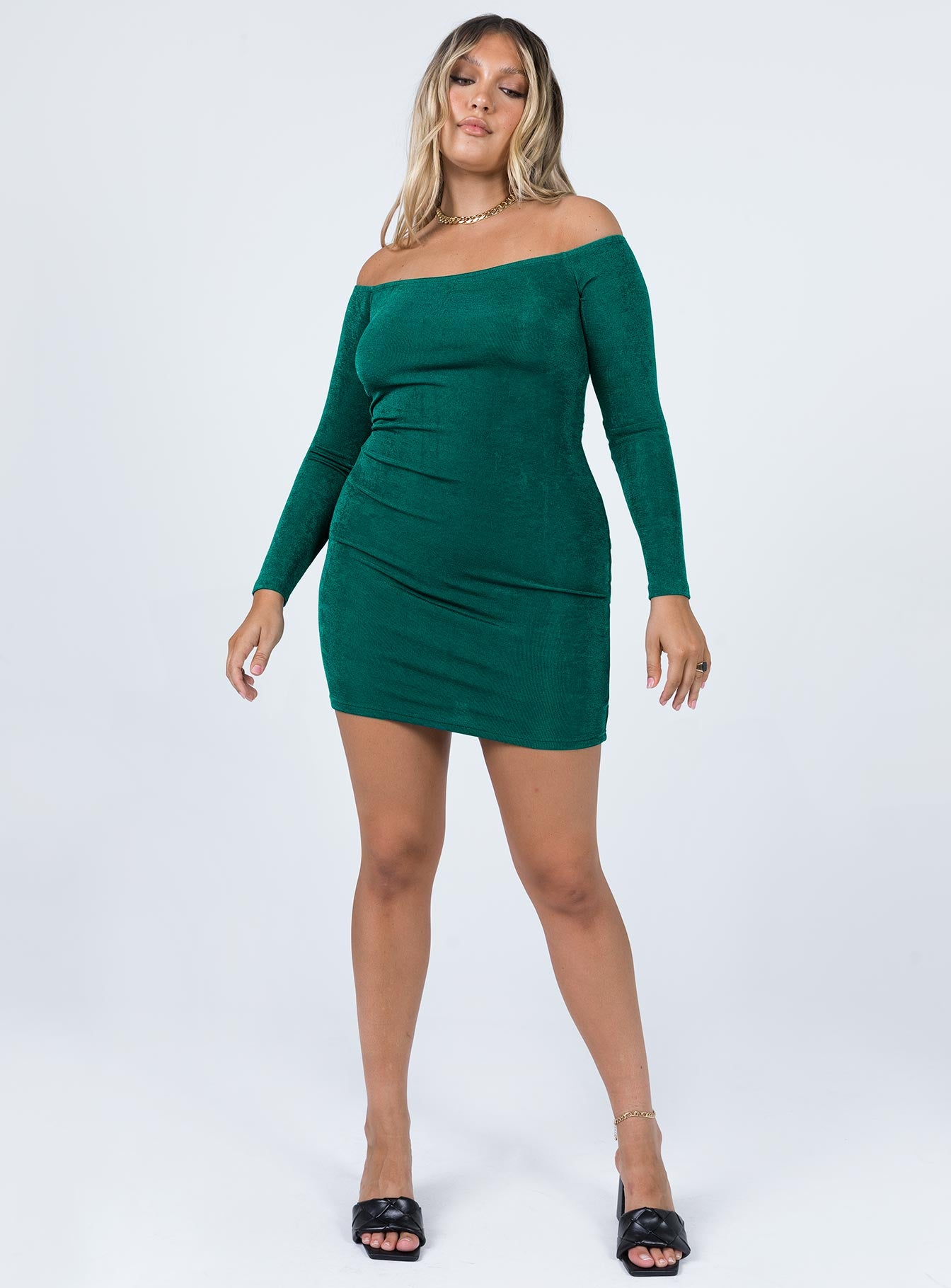 product Princess Polly High Neck  Estelle Mini Dress Green