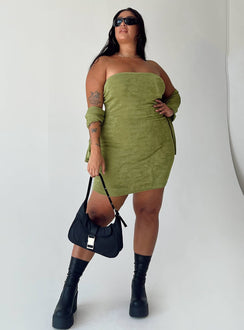 Matching set Soft knit material  Button up shirt Classic collar Button fastening at front Strapless mini dress Elasticated band at bust