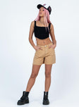 Caral Denim Shorts Tan