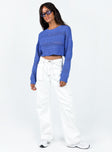 Newsam Cropped Sweater Blue Princess Polly  Cropped 
