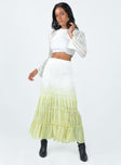 product Sun Down Mid Rise Maxi Skirt Green Ombre Princess Polly  Maxi 