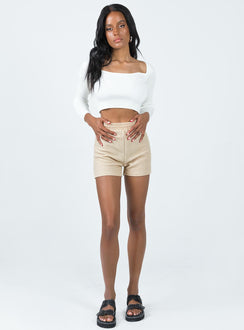 Knit shorts Textured knit material Elasticated waistband