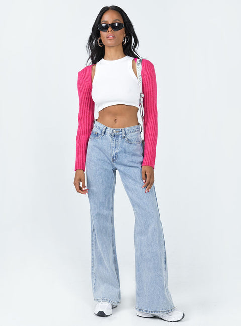 Aytan Bolero Sweater Pink Princess Polly  Cropped 