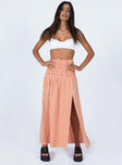   front view of model wearing Princess Polly Jamilla Maxi Skirt Orange 