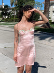 Princess Polly Square Neck  Kenzie Mini Dress Light Pink
