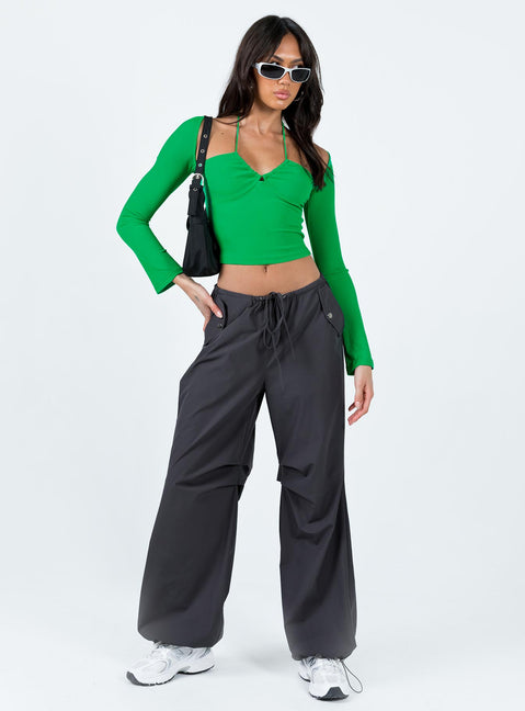 product Princess Polly Full Sleeves Square Neck  Coppola Long Sleeve Top Green