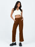 Princess Polly mid-rise  Arizona Cord Pants Brown