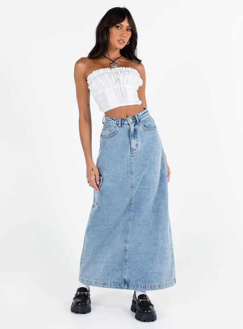 product Princess Polly Sleeveless Asymmetric Neckline  Vip Strapless Top White