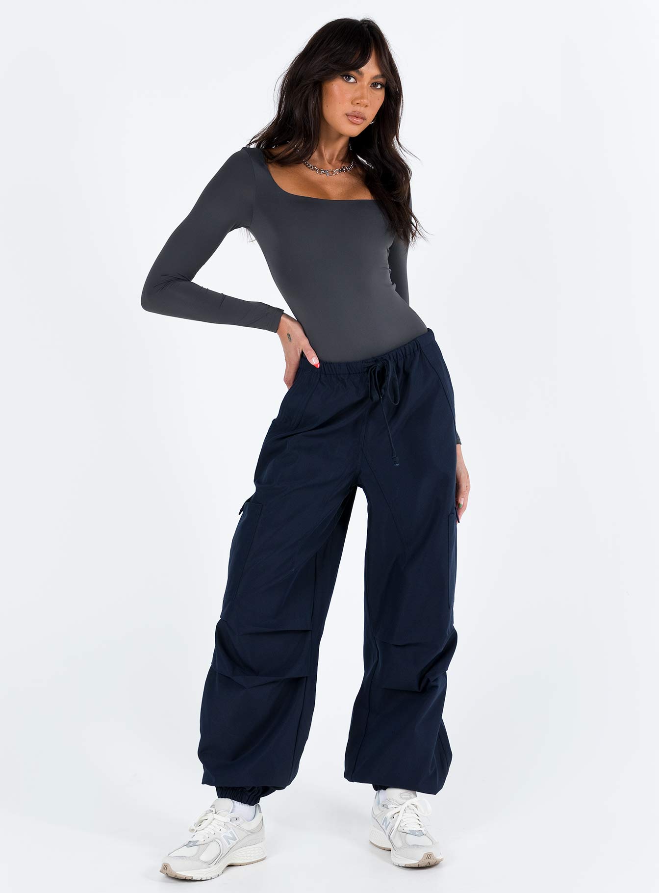product Princess Polly High Waisted Pants  Daughtrey Cargo Pants Navy