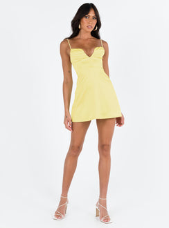 product Princess Polly Sweetheart Neckline Sweetheart Neckline  Della Mini Dress Butter Yellow