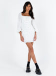 product Princess Polly Boat Neck  Napier Long Sleeve Mini Dress White