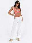 Princess Polly mid-rise  Euro Dreaming Palazzo Pants White