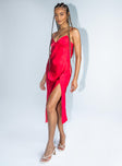 front view of model wearing Princess Polly Allou Midi Dress Red 