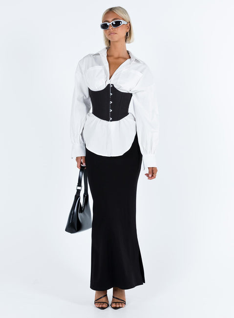 product Princess Polly Full Sleeves Crew Neck  Rosina Underbust Corset Black