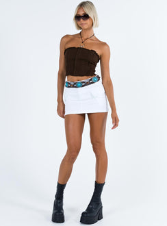 product Princess Polly Short Sleeves Boat Neck  Magil Top Brown