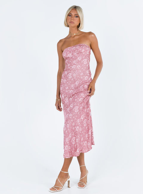 product Princess Polly Asymmetric Neckline  Salvin Strapless Maxi Dress Pink