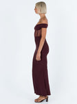 Princess Polly Sweetheart Neckline  Cassady Off The Shoulder Maxi Dress Purple