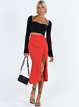 Mabel Midi Skirt Red Princess Polly  Mini 