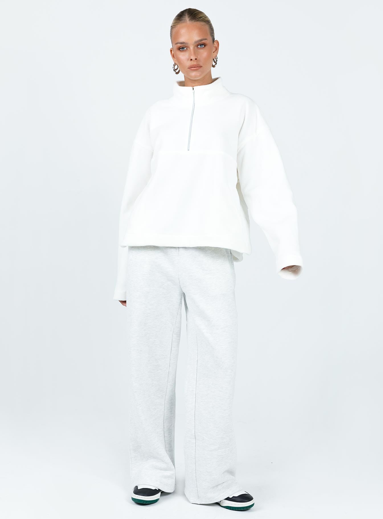 Nimmel Quarter Zip Sweater White Princess Polly  regular 