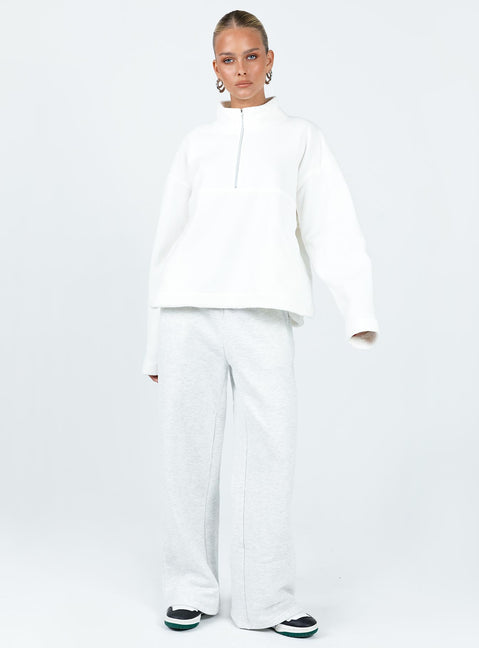 Nimmel Quarter Zip Sweater White Princess Polly  regular 