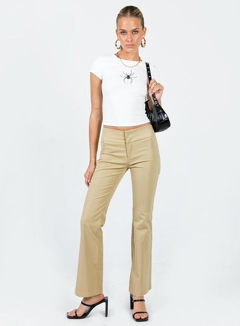 Front view of model wearing  front Princess Polly Short Sleeves Square Neck  Archana Top White