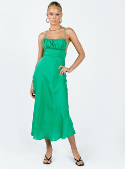product Princess Polly Square Neck Square Neck Square Neck  Veno Midi Dress Green
