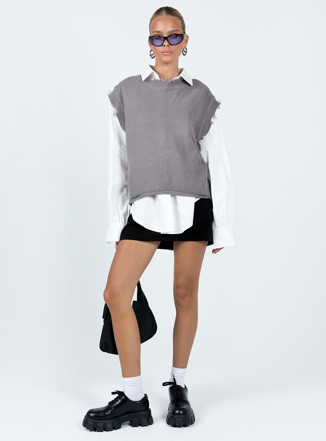 Adler Knit Vest Grey Princess Polly  long 