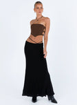 product Princess Polly Sleeveless Asymmetric Neckline  Carnlea Strapless Top Brown