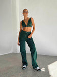 product Princess Polly High Waisted  Paige Mid Rise Cargo Jean Denim Green