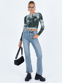 product Princess Polly Mid Rise  Keels Flare Denim Jeans