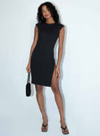 front view of model wearing Princess Polly Don't Blame Me Midi Dress Black 