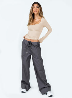 product Princess Polly Full Sleeves Asymmetric Neckline  Arthie Long Sleeve Top Beige