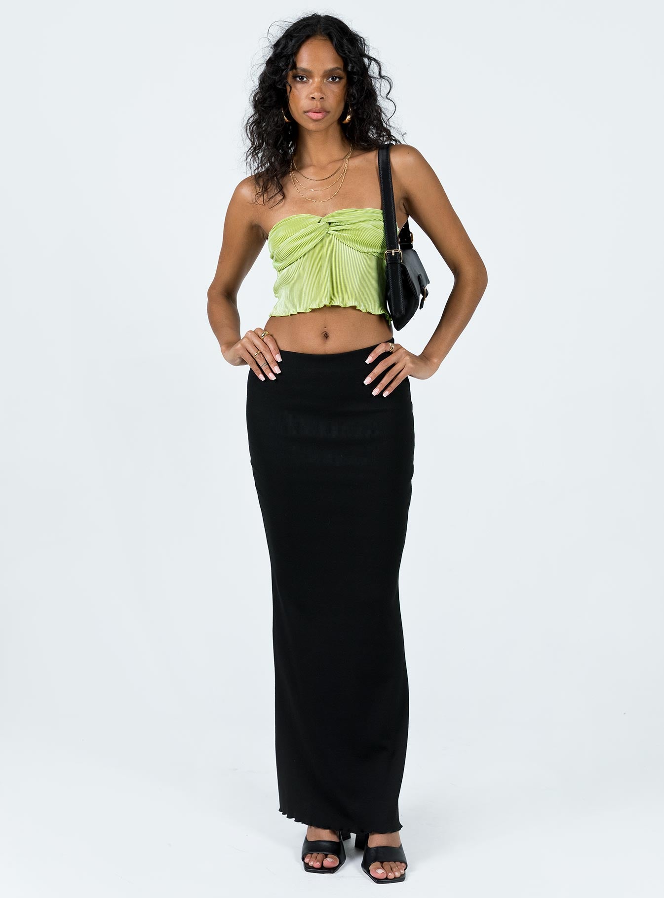 product Princess Polly Sleeveless Square Neck  Bettye Twist Top Green