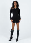 product Princess Polly High Neck  Santorini Knit Mini Dress Black