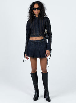 product Camelia Pleat Mini Dark Denim Princess Polly  Mini Skirts 