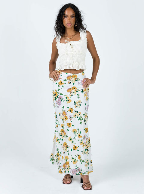 product Thyme Maxi Skirt White Floral Princess Polly  Maxi 