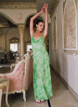 Princess Polly Cowl Neck  Pantano Maxi Dress Green