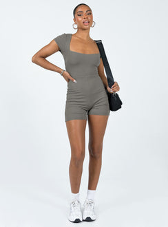 Nolan Short Sleeve Romper Grey