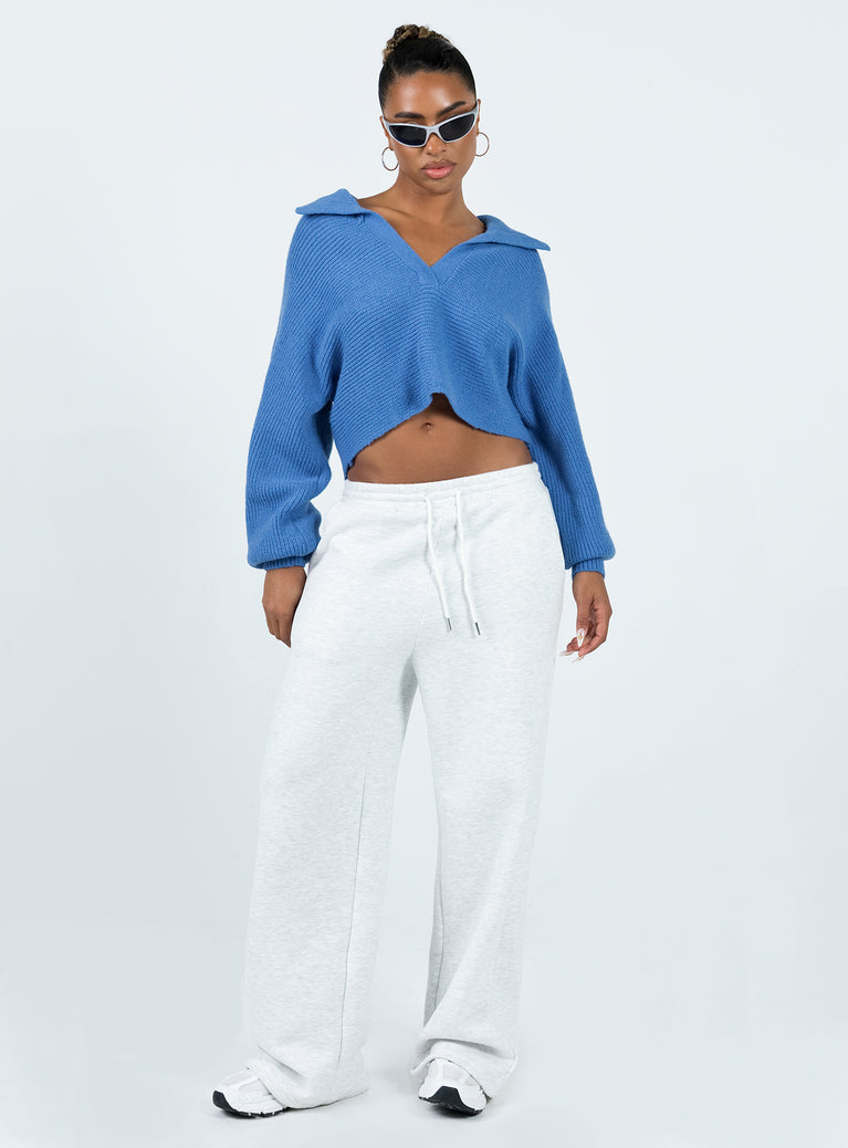 Quinten Sweater Blue Princess Polly  Cropped 