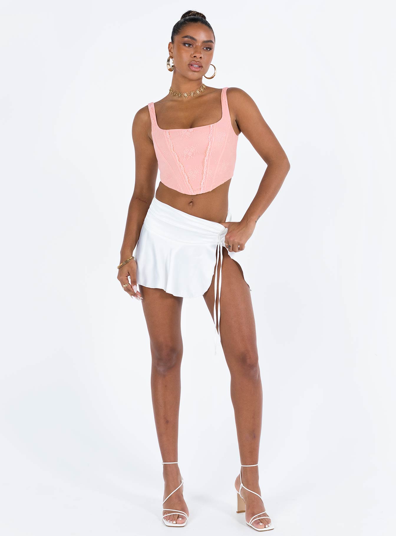 product Princess Polly Sleeveless V-Neck  Eblin Corset Top Pink