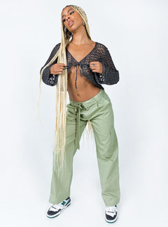 product Princess Polly Full Sleeves Scoop Neck  Mystical Long Sleeve Top Black