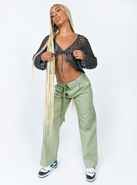 product Princess Polly Full Sleeves Scoop Neck  Mystical Long Sleeve Top Black