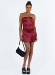 product Princess Polly Square Neck  Alter Ego Mini Dress Maroon