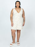 product Princess Polly Crew Neck  Nellie Mini Dress White / Yellow Floral Curve