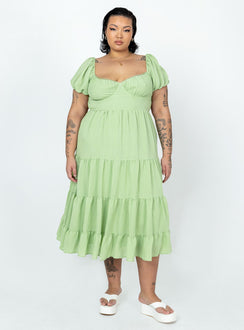 product Princess Polly Asymmetric Neckline  Danny Midi Dress Green Curve
